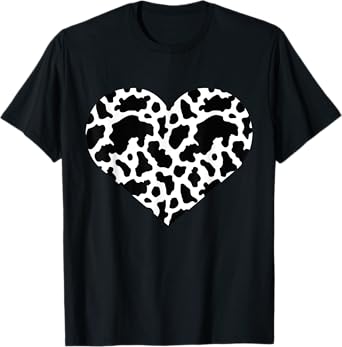 Cow Heart Pattern Funny Graphic T-Shirt