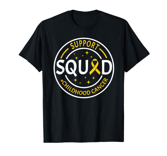 Childhood Cancer Awareness Support Squad Gold Ribbon Kids T-Shirt