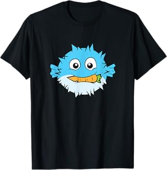 Funny Pufferfish Eating Carrot Meme Blowfish Meme T-Shirt