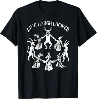 Retro Funny Live Laugh Lucifer Wicca Witchy Spooky Halloween T-Shirt