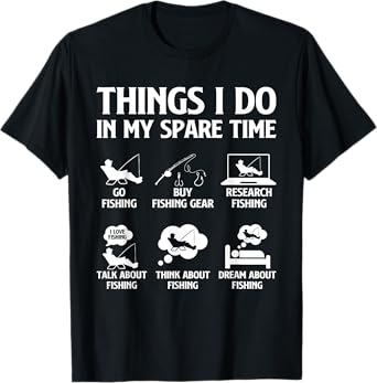 Things I Do In My Spare Time Fishing Boys Men Bass Fishing T-Shirt