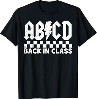 Boys Girls Teachers Rock Back to School ABCD Back in Class T-Shirt