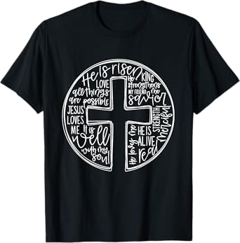 He is Risen Easter Day Christian Cross Jesus Resurrection T-Shirt