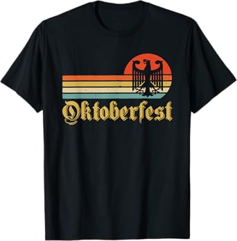 Vintage Oktoberfest Men Women German Flag Beer Drinking T-Shirt