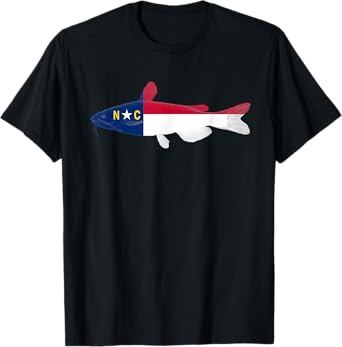 North Carolina State Flag Catfish Fishing Shirt T-Shirt