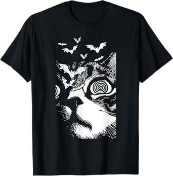 Funny Cat Horror Trick Or Treat Spooky Season Halloween Men Women Kids T-Shirt