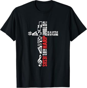 Jesus And Harp. Harp Girl. Harpist. Harp Player T-Shirt