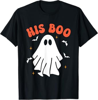 Her Boo & His Boo Funny Matching Halloween Pajama Couples T-Shirt