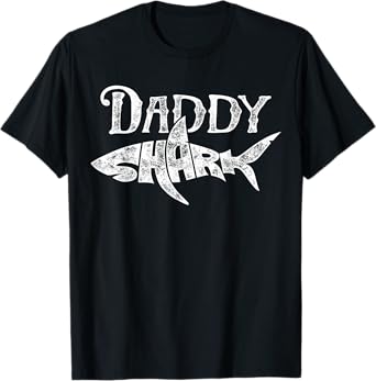 Jawsome Shark Co Daddy Shark T Shirt - Funny Family Matching Gift for Fathers Day, Summer, Diving, Beach - Black, Small