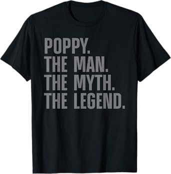 Poppy Design For Grandpa Grandfather From Grandkids Poppy T-Shirt