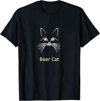 Beer Cat Hops and Barley Whiskers Funny Cat T-shirt T-Shirt