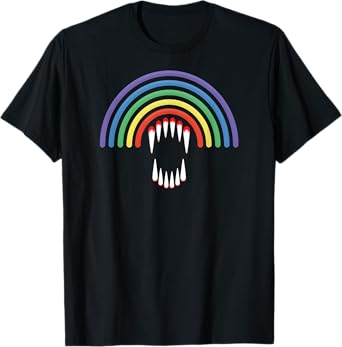Cute LGBTQ vampire LGBT Halloween Ghost Rainbow Gay Pride T-Shirt