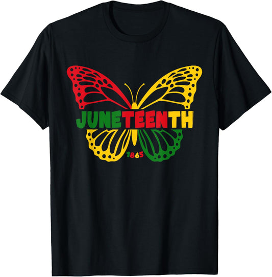 Juneteenth 1865 Butterfly Afro Free-ish Black History Women T-Shirt