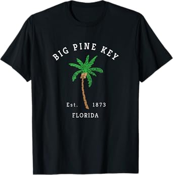 Retro Cool Big Pine Key Florida Keys Colorful Palm Tree T-Shirt