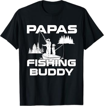 Papas Fishing Buddy Papa Fishing Youth Kids Girls Boys T-Shirt