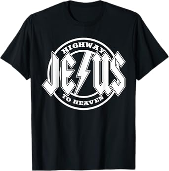 Retro Jesus Highway To Heaven Pray Catholic Faith Based Men T-Shirt