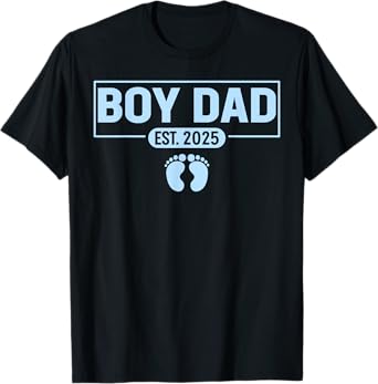 Men boy Dad Est 2025 Newborn Daddy Father baby boy son T-Shirt