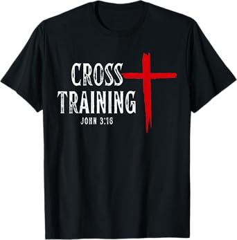 Cross Training Christian Workout Faith Religious Jesus T-Shirt