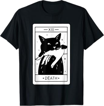 tarot card black cat Men Women T-Shirt
