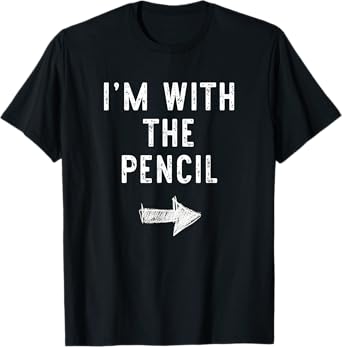 I'm With The Pencil Costume Halloween Matching Couple T-Shirt