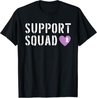 Support Squad Pancreatic Cancer Awareness Purple Ribbon T-Shirt
