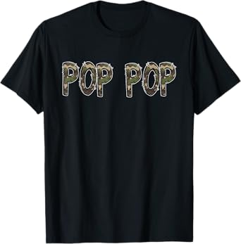 Camouflage Hunter Grandpa Pop Pop Hunting T-Shirt