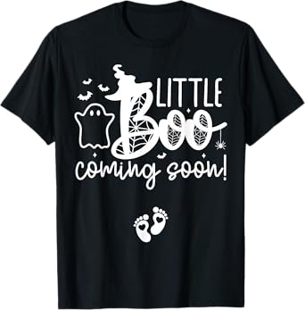 Halloween Pregnancy Announcement Little Boo Coming Soon T-Shirt