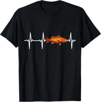 Cubera Snapper Heartbeat For Saltwater Fish Fishing Lovers T-Shirt
