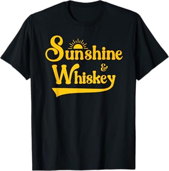 Sunshine and Whiskey Beach Vintage Funny Party summer T-Shirt