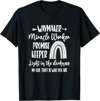 Kids Waymaker Miracle Worker Rainbow Christian T-Shirt