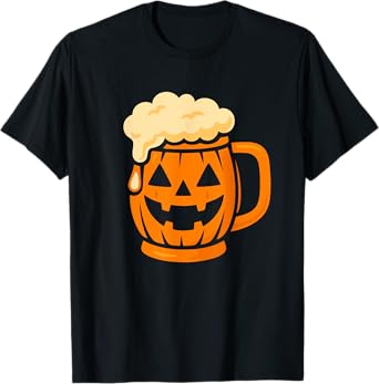 Beer Lover Pumpkin Halloween Funny Drinking Beer T-Shirt