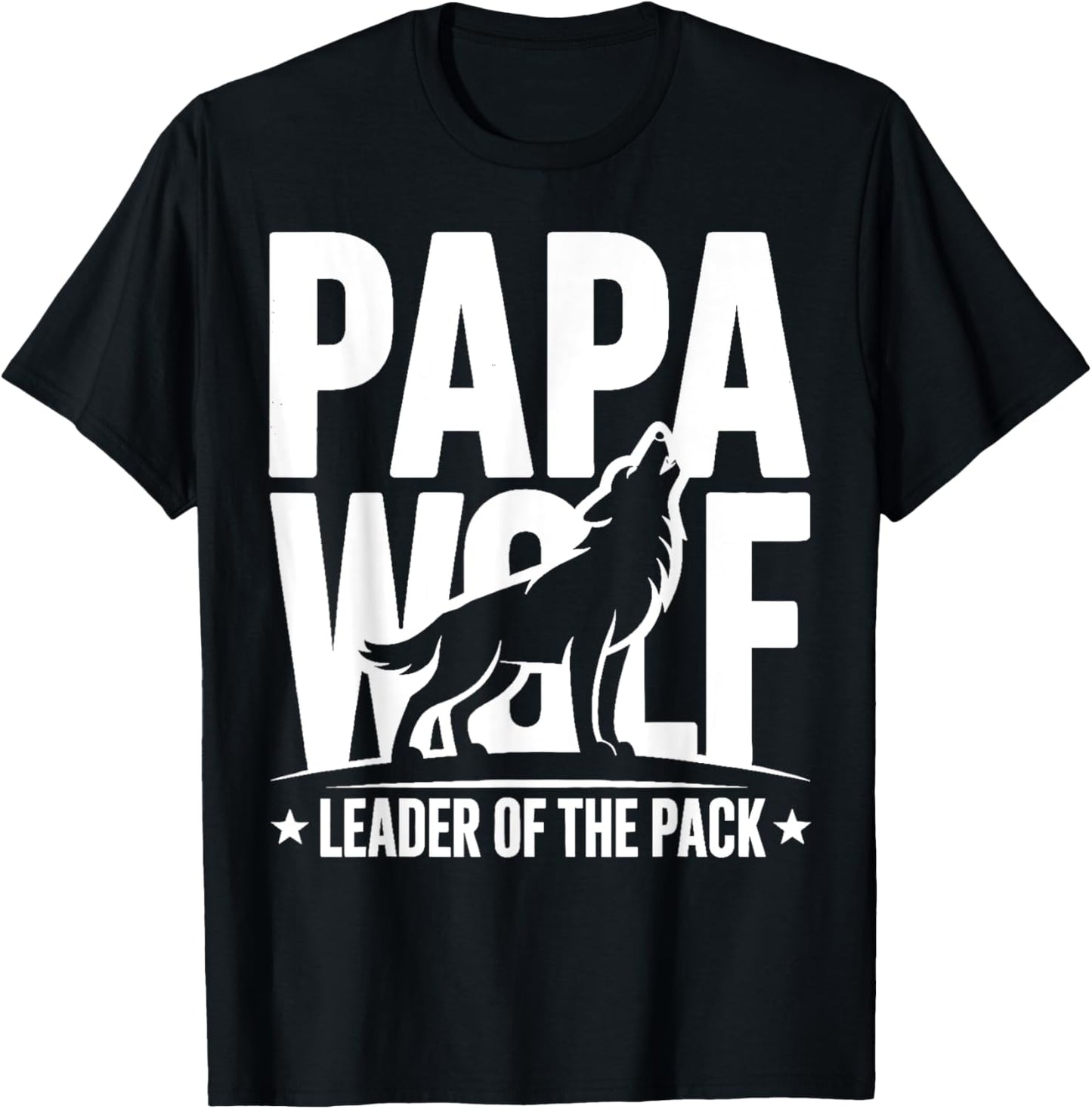 Papa Wolf Leader of Pack Funny Father's Day Gift T-Shirt