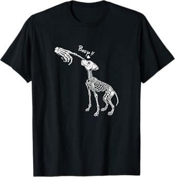 Funny Dog Skeleton Hand Boop Halloween Puppy Dog T-Shirt