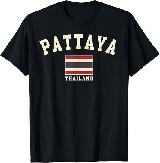 Vintage Pattaya Thailand Thai Flag Souvenir Retro Graphic T-Shirt