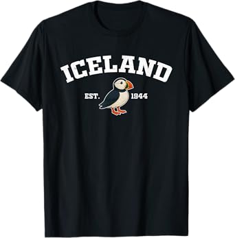 Iceland Puffin Vintage Icelandic Souvenir T-Shirt