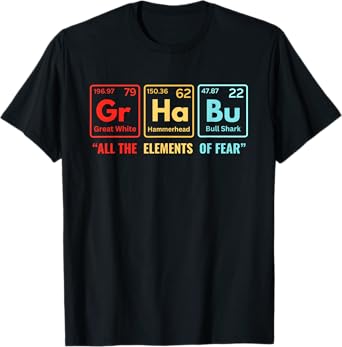 Shark Periodic Table Elements Week Retro Shark Lovers 2025 T-Shirt