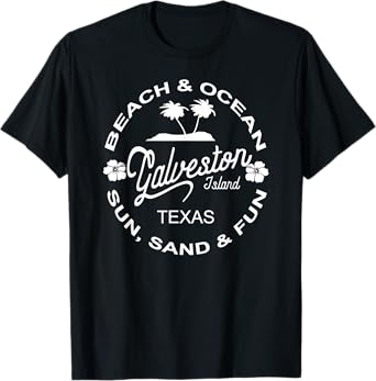 GALVESTON ISLAND TEXAS BEACH & OCEAN TROPICAL VACATION SHIRT