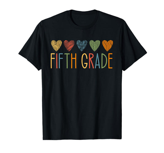 Fifth Grade Teacher Life 5th Grade Back To School Heart Love T-Shirt