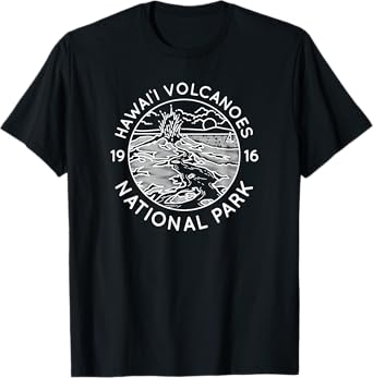 Hawaii Volcanoes National Park Cool White Line Art Outdoor T-Shirt