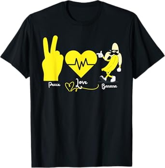 Peace Love Banana Fresh Banana Lovers,For Fruit Lover Vegan T-Shirt