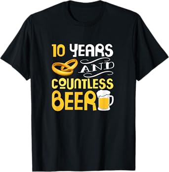 10 Year Anniversary Countless Beers T-Shirt
