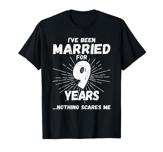 Couples Married 9 Years - Funny 9th Wedding Anniversary T-Shirt