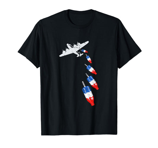 Vintage Bomb Pops Ice Cream American Flag Remembrance Day T-Shirt for Women Men