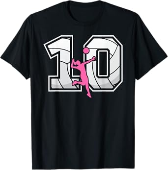 10th Birthday Volleyball Girl 10 Year Old Volleyball Player T-Shirt