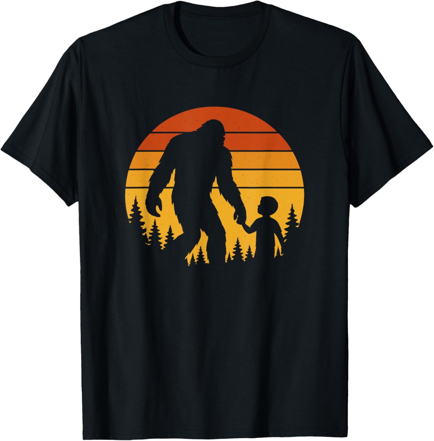 Vintage Bigfoot Father Son Matching Dad Retro Father's Day T-Shirt