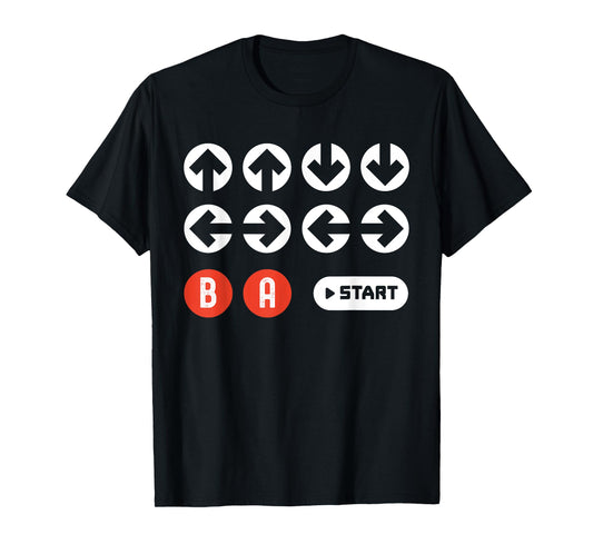 Up Up Down Left Right B A Start Cheat Code Funny Video Game T-Shirt