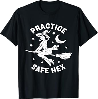 Practice Safe Hex Occult Educational Witch Parents Halloween T-Shirt
