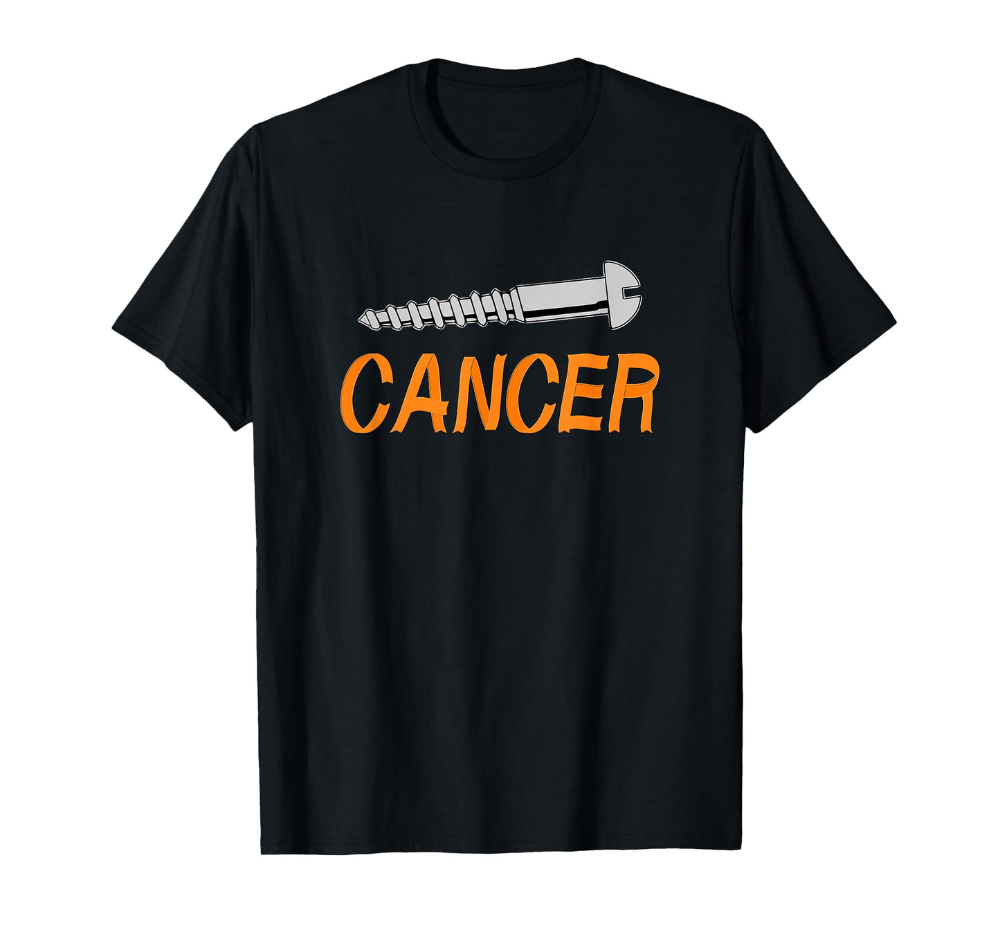 Screw Cancer - Screw and Orange Ribbon Letters T-Shirt