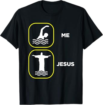 Funny Me Swimming Jesus Christian Faith - Religious Christ T-Shirt