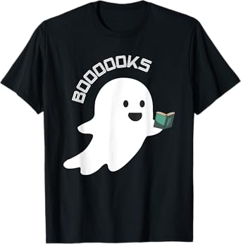 BOOKS BOO Ghost Reading Funny Halloween Book Lover Design T-Shirt